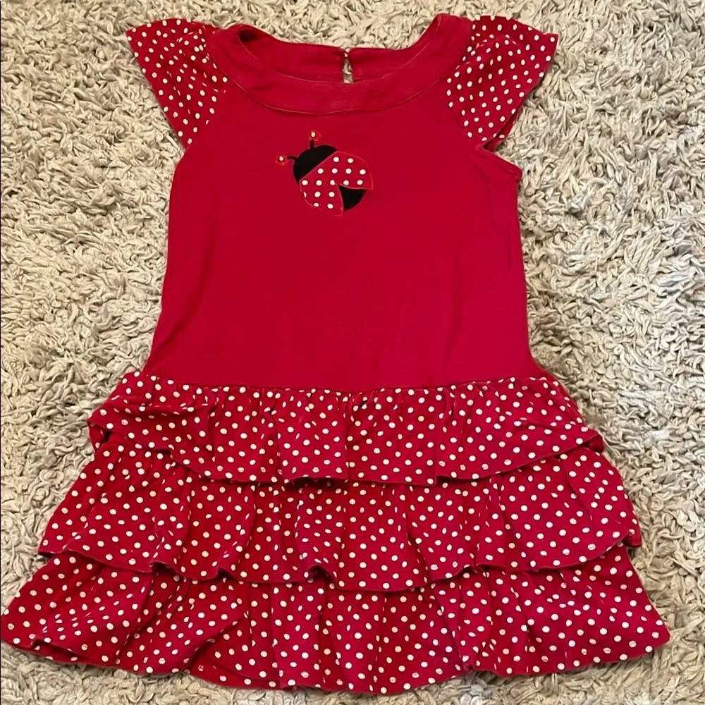 2012 Gymboree Polka Dot Ladybug Tiered Dress, Size 6